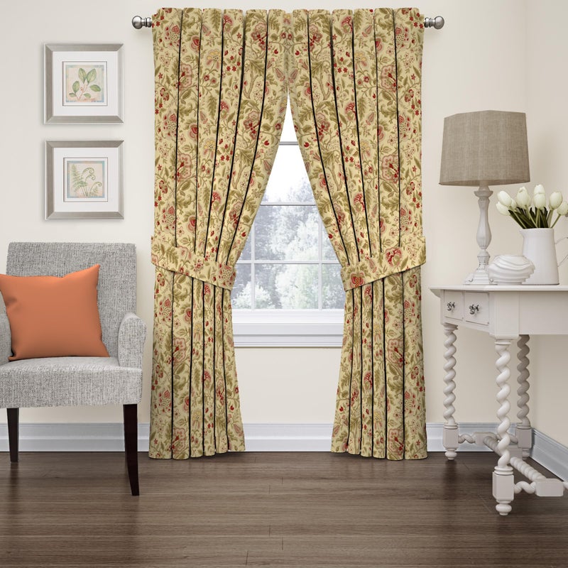Waverly Imperial Dress Window Panel with Tie Back - Antique Design - 52" X 84" - Image 1